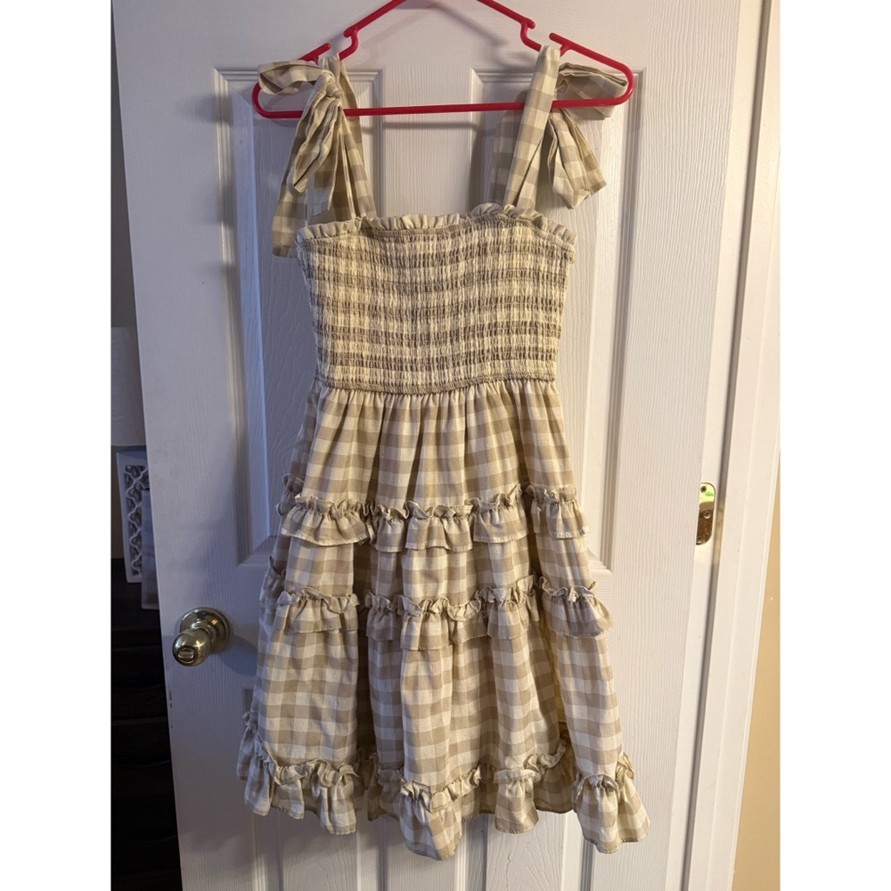 Adorable checkered dress with ruffles